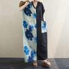 DIMANAF 2025 Summer Plus Size Dress Basic Women Loose Long Vintage New Oversized Floral Dress Maxi