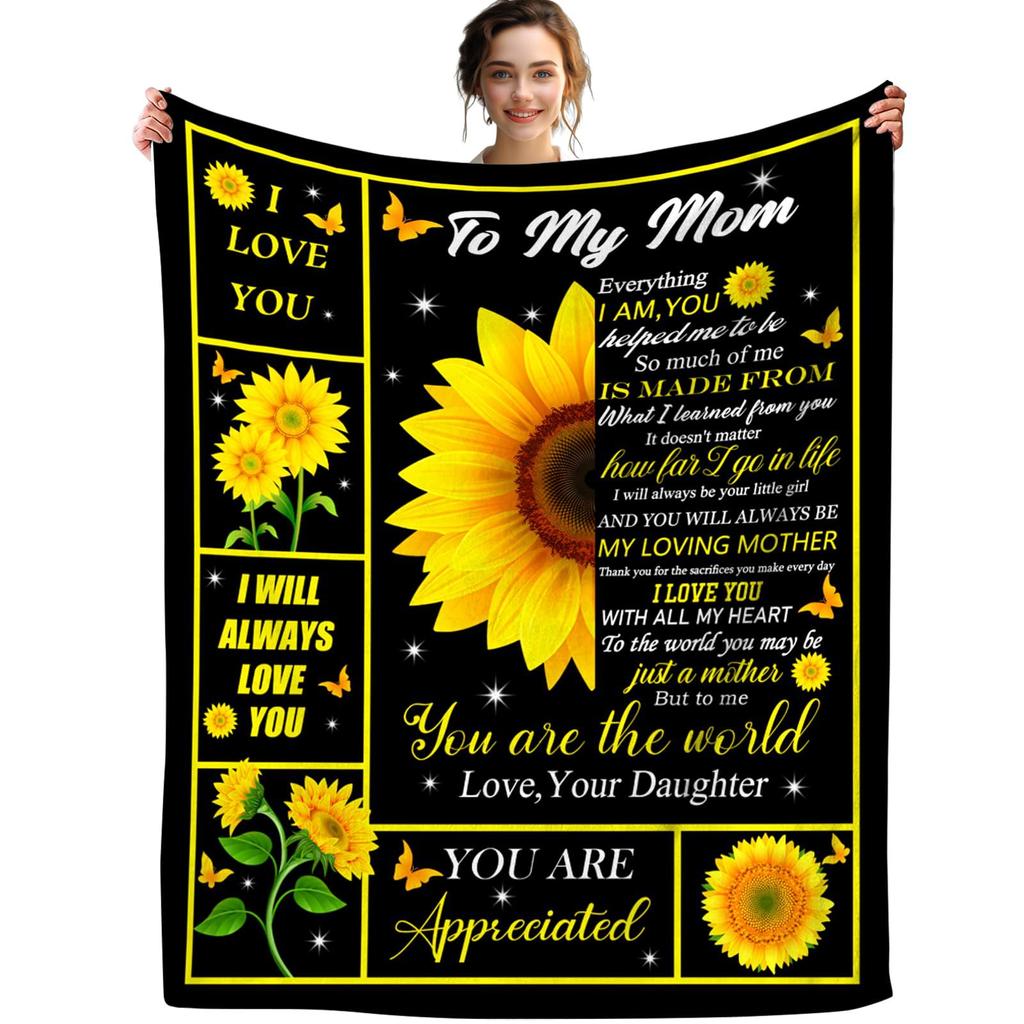 Flannel Digital Print Pattern Blanket Letter Envelope To Mother Gift Blanket