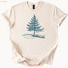Nature Tree T Shirt Minimal Evergreen Forest Outdoors Hiking Vintage Versatile Designer Clothes Graphic Stylish