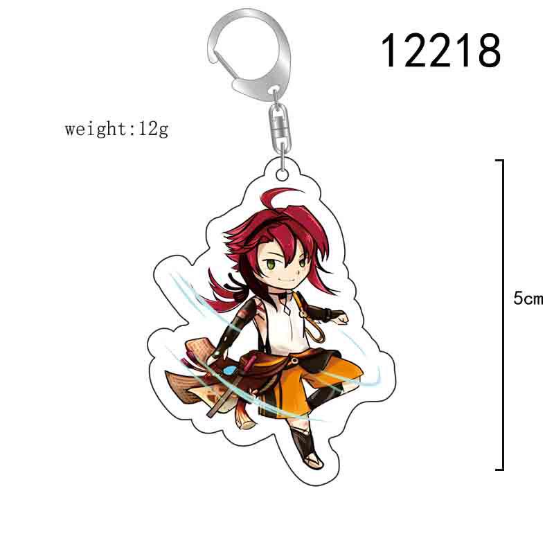 Genshin Impact 2D Keychain: Nilou, Nahida, Amber, Kaeya, Tighnari, Kazuha Pendant