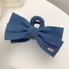 Stylish Blue Jeans Bows Hair Clip For Women Girls Secure Grip Hairpin Hair Accessory Fashion Ponytails Holder