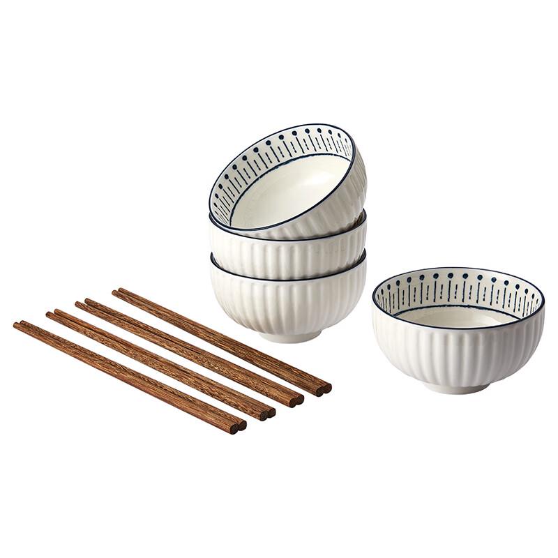 Boburg Chinese Style Ceramic Bowl & Chopstick Gift Set
