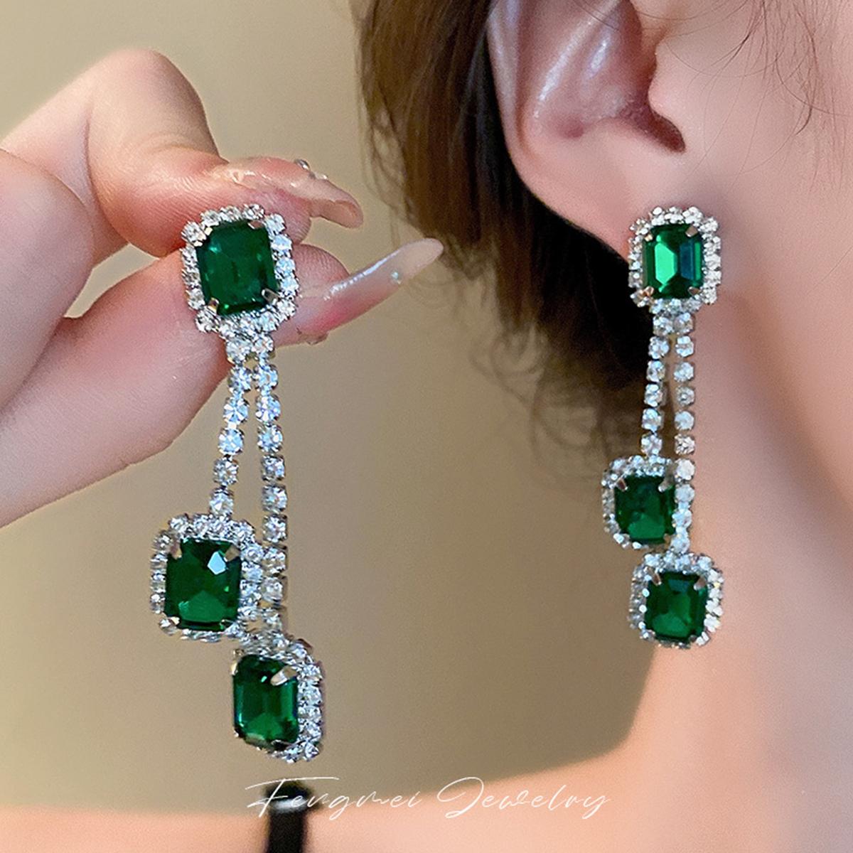 

2 шт. женские модные геометрические квадратные серьги-кисточки ювелирные аксессуары подходят для свидания, вечеринки, фестиваля подарки-139