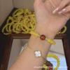 Natural 7A Yellow Agate Double Wrap Beaded Bracelet for Women - Handmade Gift