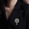 1 Stück Retro Schwarze Kamelie Anstecknadel Brosche Damen Französisch Vintage Kleiner Duft Imitationsperle Brosche Modische Schmuckaccessoires