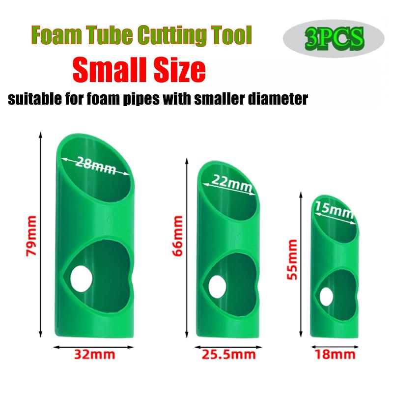 3Pcs Small Foam Pipe Cutter Tool Insulation Cutting Guide Fixture For Pipe Insulation Household Fixed Clamp Tube Cutting Tool