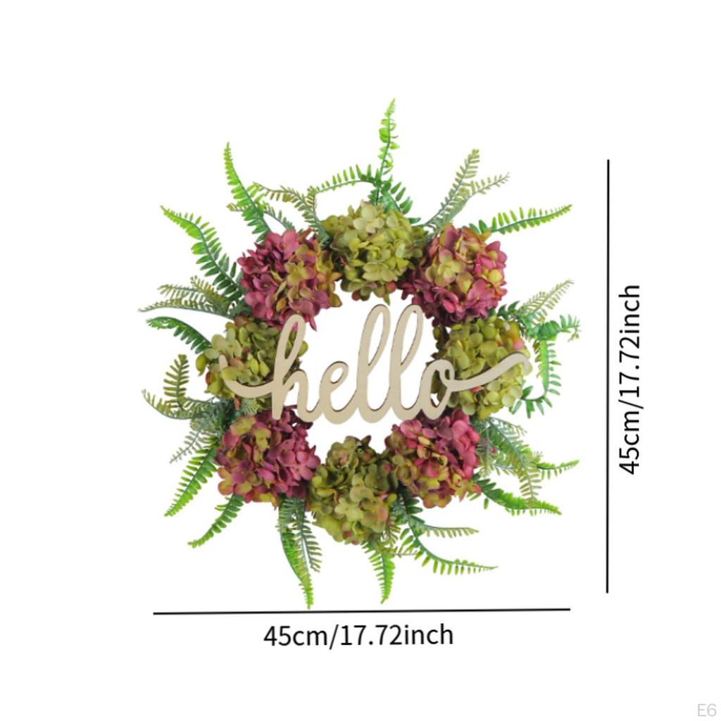 Artificial Door Spring Crown with Hello Sign Collection Creative Decoration for The Home Window