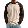 Men's Long Sleeve Color Block Thermal T-Shirt for Winter Layering