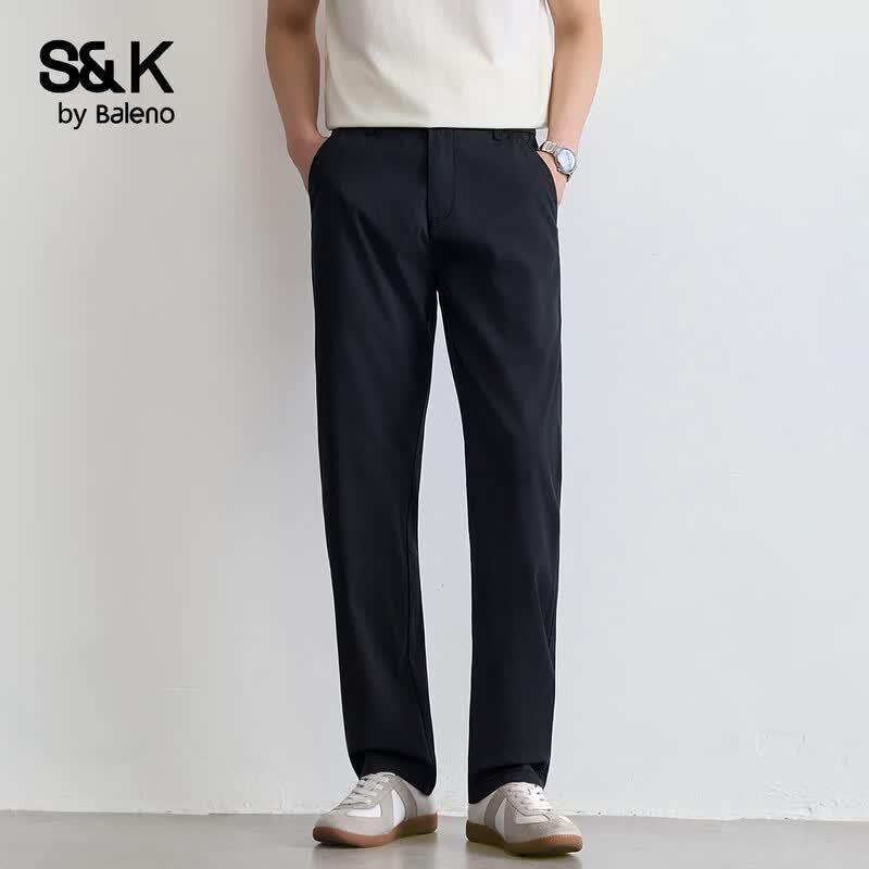 Baleno Men's S&K Tencel Blend Casual Straight Pants