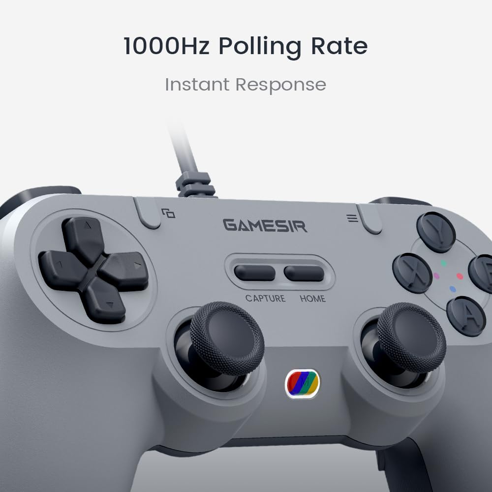 GameSir Tegenaria Lite Wired Controller for 1000Hz Polling Hall Effect Dual Vibration with Two Remappable and Turbo Function Support for and Switch