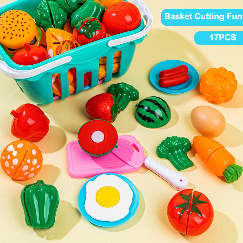 New 17/25/35/68PCS Simulation Children s Kitchen Food Cutting Toy Set Food Cutting Fruit and Vegetable Toys Children s Gifts