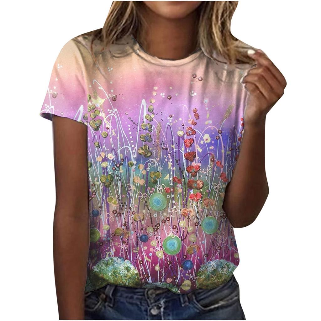 Women's T-Shirts Dandelion Flower 3D Printed Casual O-Neck Short Sleeve T Shirt Y2k Harajuku Tees Tops Female Pullover Clothing