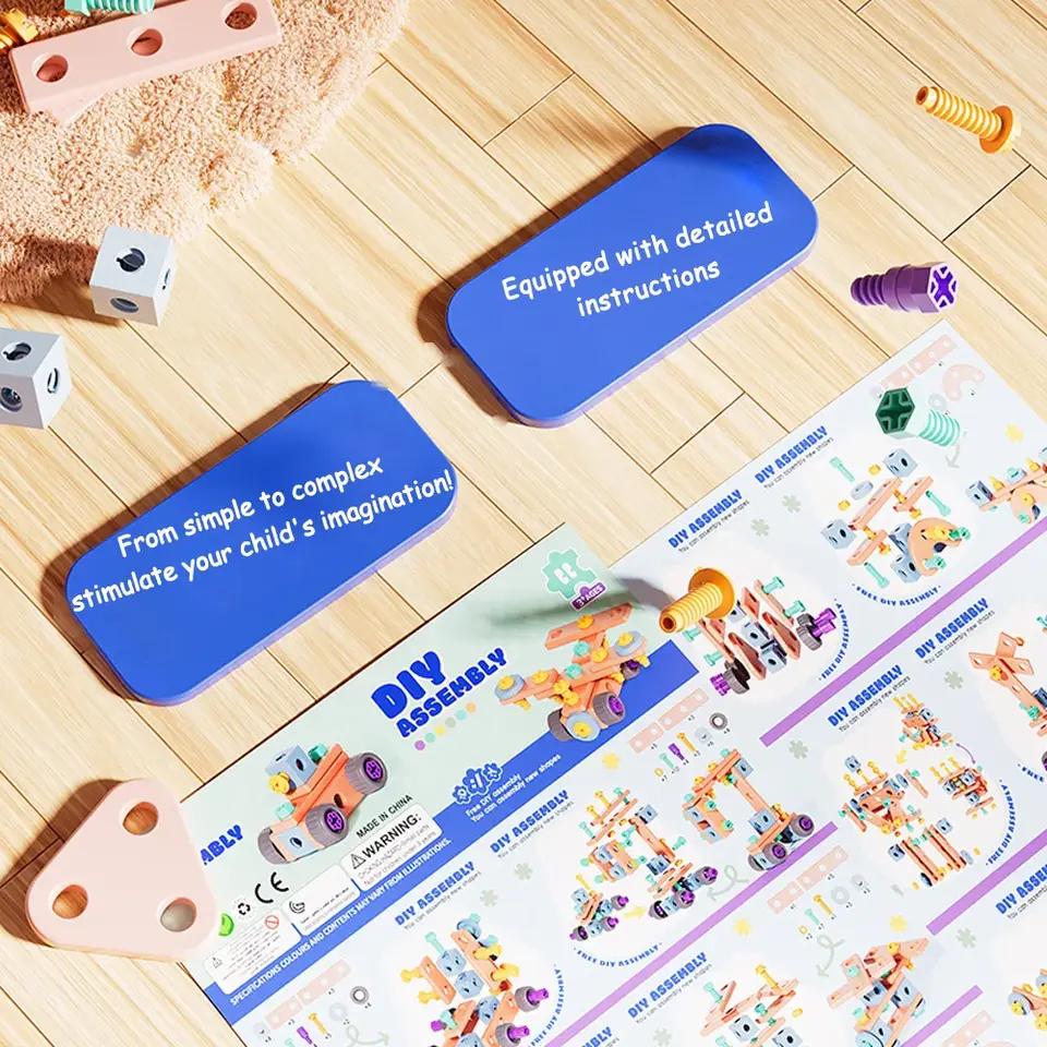 60ks DIY matice ruční demontáž montáž hračka sada STEM stavební nástroje Montessori hračky pro rané vzdělávání pro děti chlapce dívky dárky