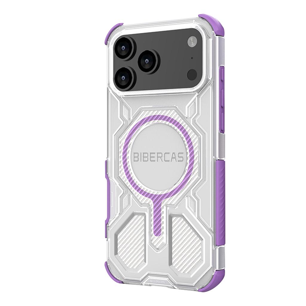 BIBERCAS New Mobile Phone Case With Magnetic Suction And Four-sided,military-grade Anti-drop Mobile Phone Protective Case With Carbon Fiber Texture