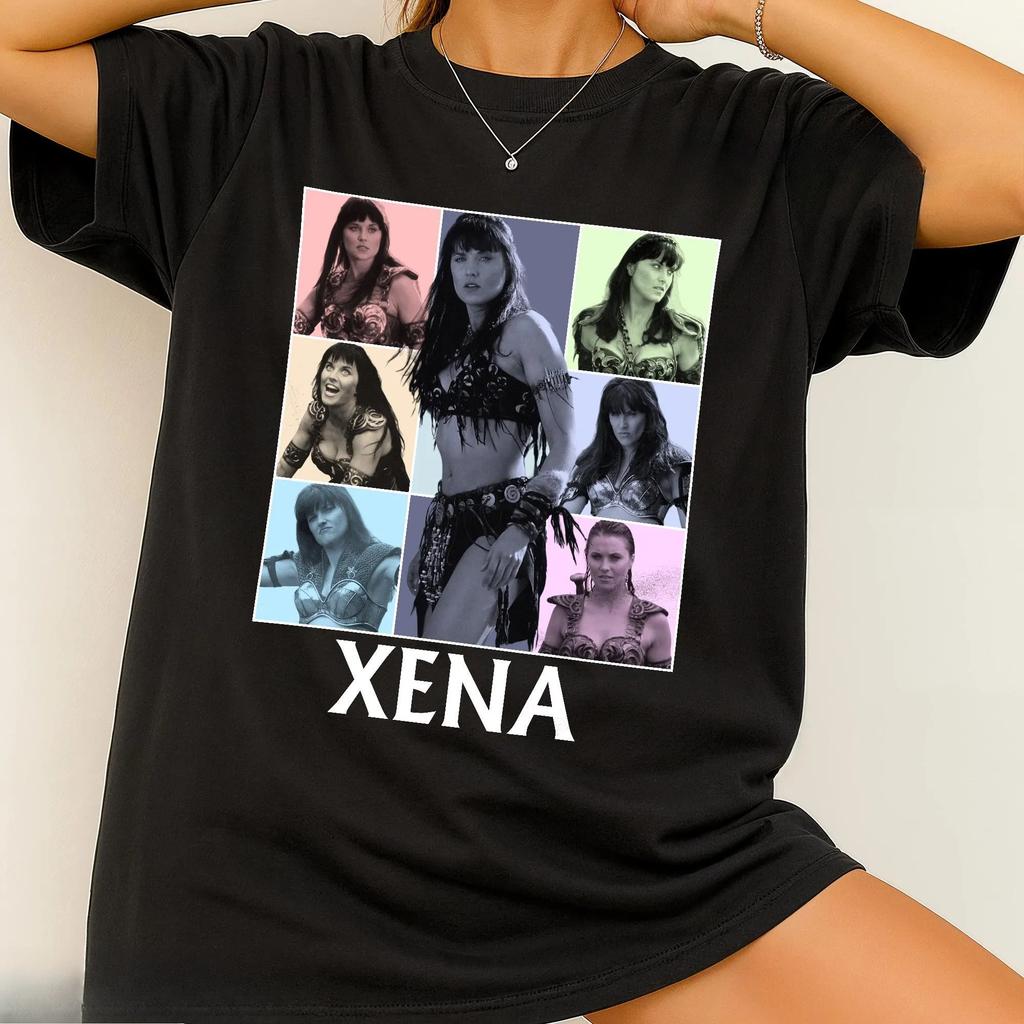 Xena Printed Womens Tshirt for Spring and Summer Fashion Trend Pure Cotton Top Neutral Round Neck Short Sleeved Tshirt