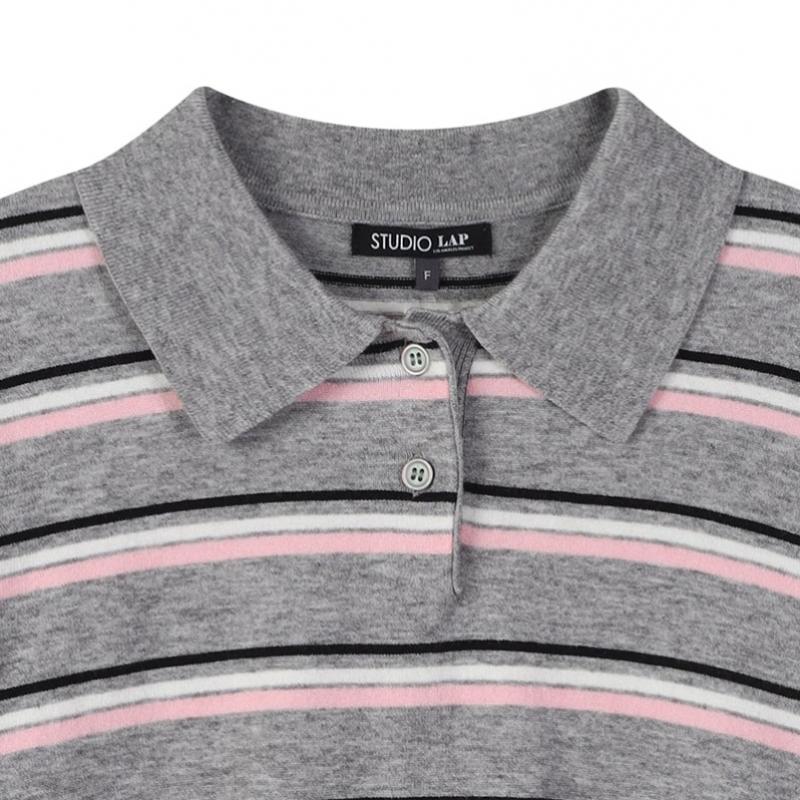 Lap Multi Stripe Collar Knit As1kh262