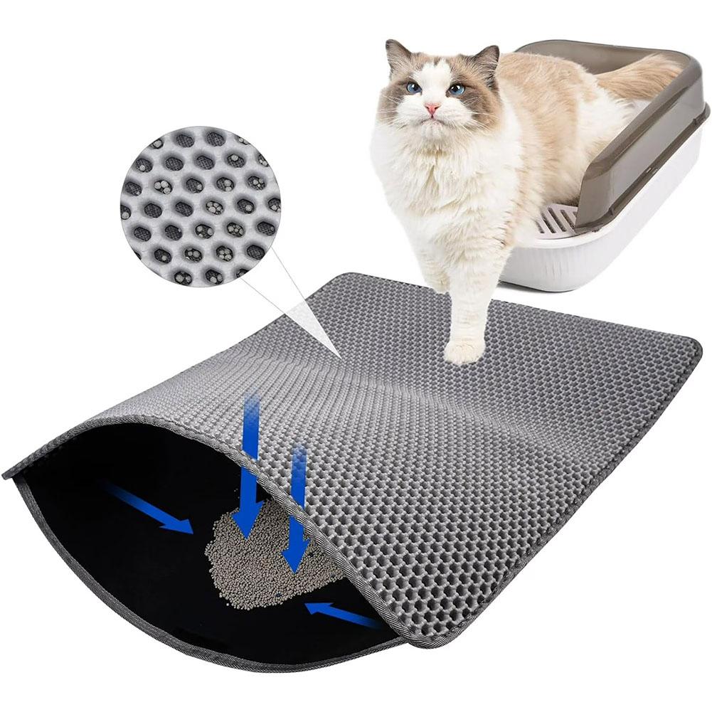 Cat Litter Mat Waterproof Double Layer Pet Litter Box Mat Pet Toilet Cat Mat Nonslip Sand Pet Cat Washable Clean Mat