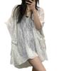 Hollow knitted sweater women's summer new design sense niche sexy perspective loose lazy wind beach sunscreen blouse