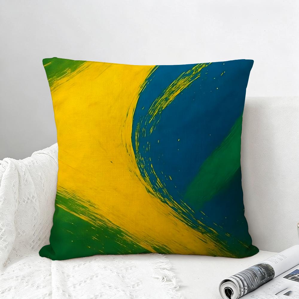 Pattern Brazil Style Cushion Cover Natural Linen Pillowcase Set AllinOne Decor for Sofa Bedroom  Chair