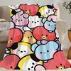 Cartoon Cute B-B-BT-21-ES Blanket Flannel warm comfort soft plush blanket For Picnic Beds Sofas Homes And Bedrooms