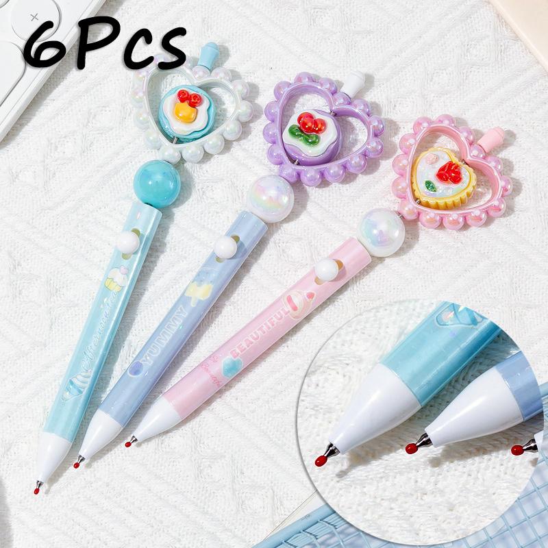 6Pcs Pretty Writing Pens Sweetheart Afternoon Tea Gel Pens Elegant Pens Kawaii Stationery Supplies Cute Pens Gift Writing Tools Holiday Gift Novelty S
