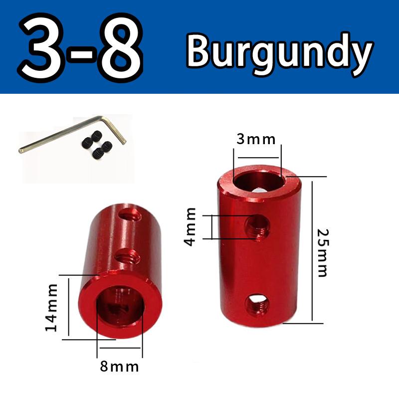 Burgundy/Sky Blue/Royal Blue Aluminum Alloy Colored Coupling Length:25mm Specification:3~10 Full Series Rigid Coupling Set Screw
