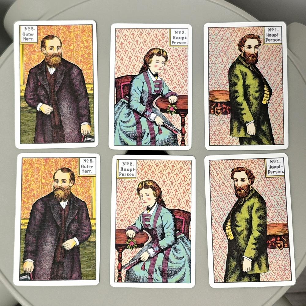 1890er Jahre Original Kipper Karten in beide Richtungen 36 + 6 Stück Karten 9 * 6cm Deutschland Sprache gedruckt auf 350GSM doppelt geprägtem Papier