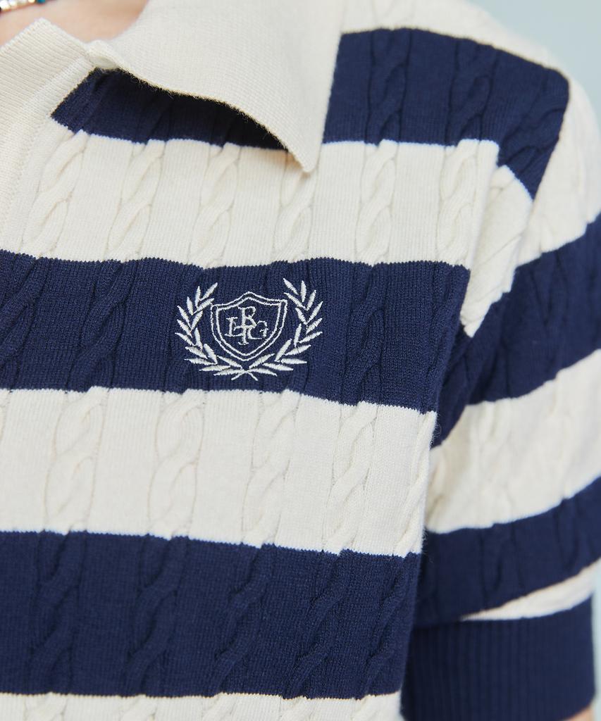 LARTIGENT L10 Stripe Puff Knit(Navy)