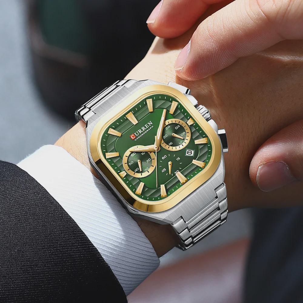 CURREN Quartz Watch Men Luxury Calendar Waterproof Business Wristwatch Luminous Big Dial Fashion Man Watch
