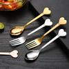 Stainless Steel Heart-Shaped Dessert and Fruit Fork Set for Kids