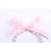 Dog Cat Pearls Necklace Collar with Rhinestones Bone Charm Pendant Pet Puppy Jewelry Accessory (Pink, Small)