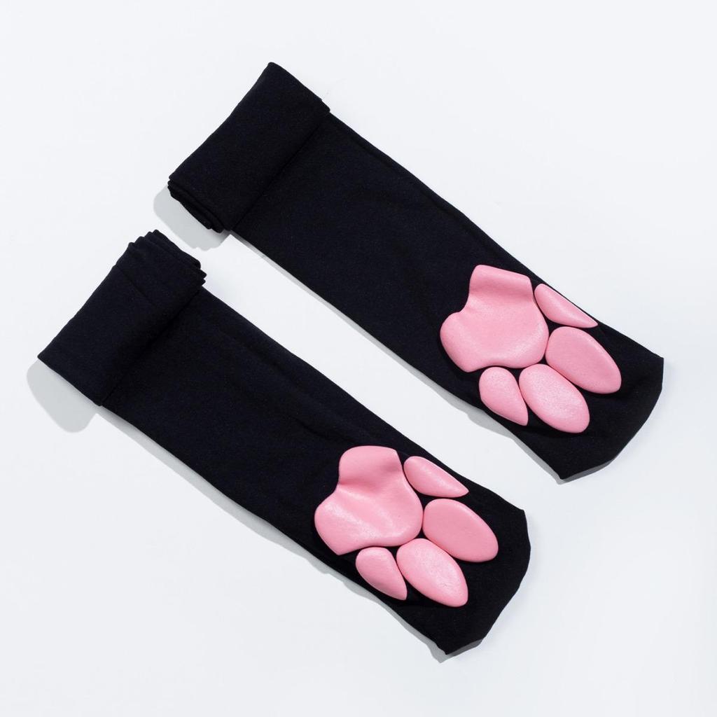 Women's Spring/Summer Long Casual Cat Paw Print Aerobics Sports Socks