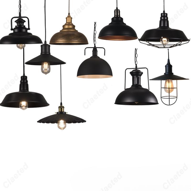 Creative Retro Simple LED American Wrought Iron Pot Chandelier Hotel Bar Restaurant Coffee Shop Decorative Lighting.