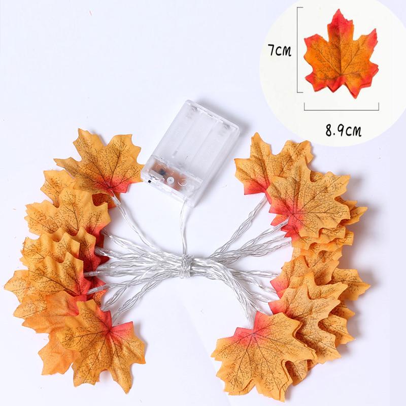 2/3/6M Christmas Decoration Artificial Maple Leaf Leaves LED Light String Lantern Garland Home Party DIY Decor Halloween New Year