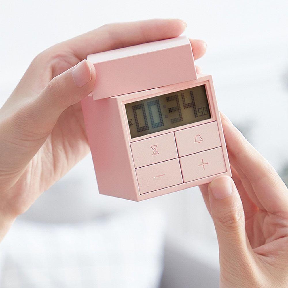 LCD Digital Desktop Alarm Clock Time Manager Electronic Timing Rotation Timer Kitchen