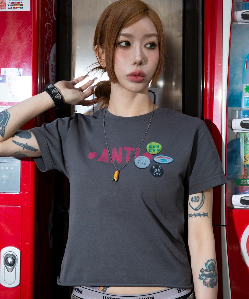 XTONZ Xf010 Anti-Pin Badge T-Shirt (Charcoal)