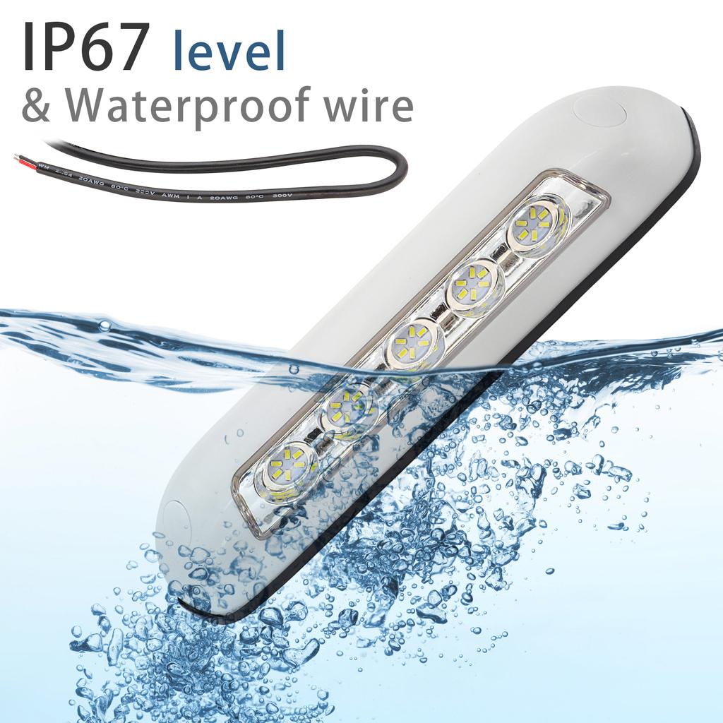 White Black 6500K Awning Porch LED Light 12V  Waterproof Outdoor Camping Exterior Bar Lamp Boat RV Caravan Motorhome Universal