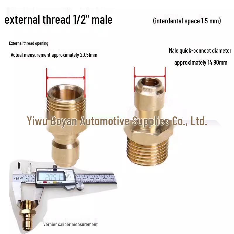 High-Pressure Water Gun Quick Connector for Car Washer, Pipe Cleaning Machine, Copper Accessories