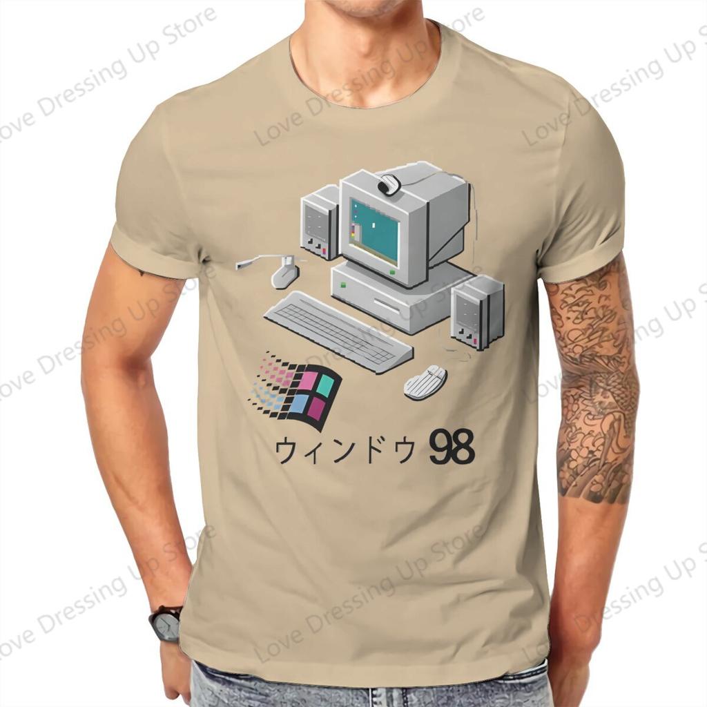 Windows 95 Computer System Accessories Vaporwave Retro T Shirt Graphic Unisex Tees Summer Clothing Cotton Crewneck Tshirt