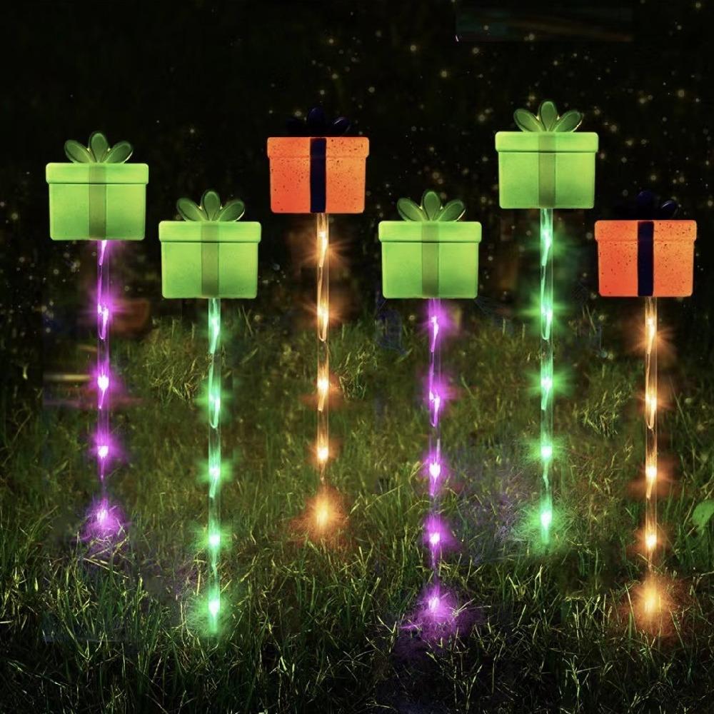 Solar-Powered Santa Claus Solar Lights Cartoon Holiday Decoration Lights  Xmas Party Decorations