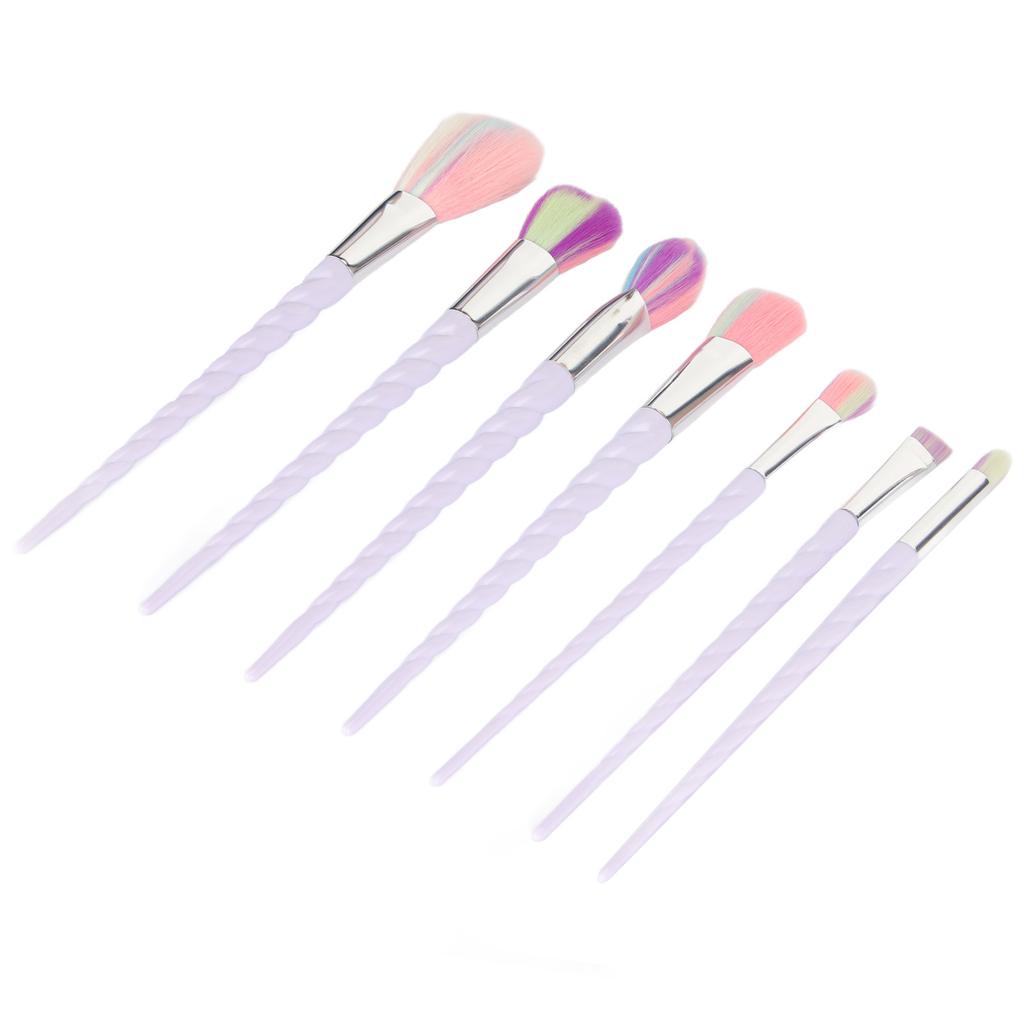 Makeup Brushes Soft Colorful Bristles Ergonomic Handle Cosmetic Brush Set for Loose Powder Eyeshadow Blush 7pcs