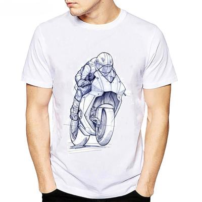 Yaz Erkek kısa kollu tişört Motosiklet Üst Tee Gömlek Homme Casual Streetweave Komik Tshirt