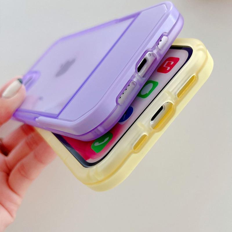 For Iphone 13 11 12 14 Pro Max Case Stand Holder Transparent Cover For Iphone Se 3 2022 2020 Xs Xr 7 8 14 Plus Shockproof Bumper