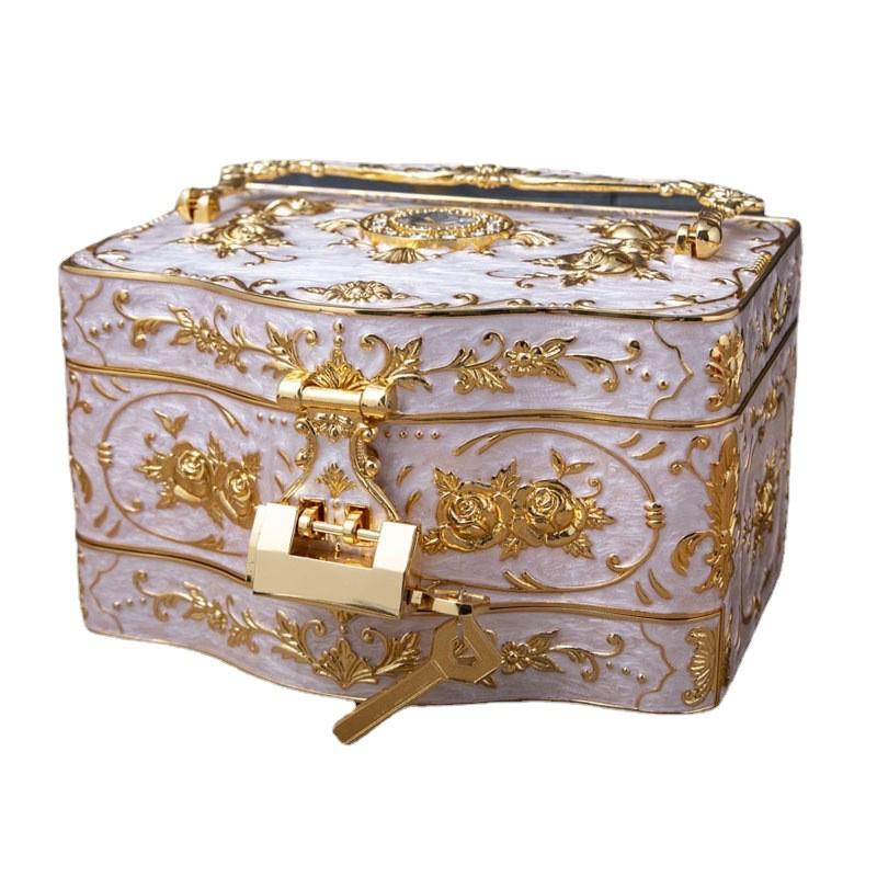Elegant European-Style Multi-layer Jewelry Box for Weddings & Engagements