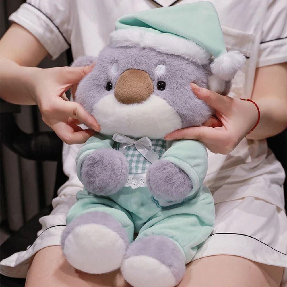 Fluffy Pajamas Dog Doll With Hat Clothes Animal Plushies Dolls Koala Plush Toys  Party Supplies