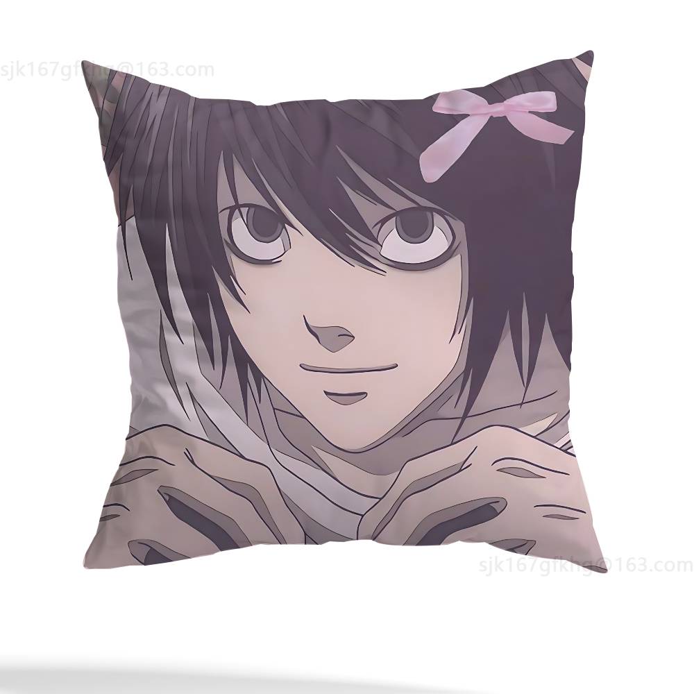 Anime D-Death Note Kissenbezug Sofa Wohnzimmer Schlafzimmer Kopfteil Rückenlehne Kissen Quadratisches Kissen Nickerchenzeit