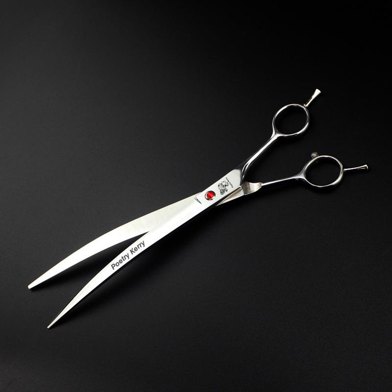 9-inch Angled Curved Grooming Scissors for Pets with Bag