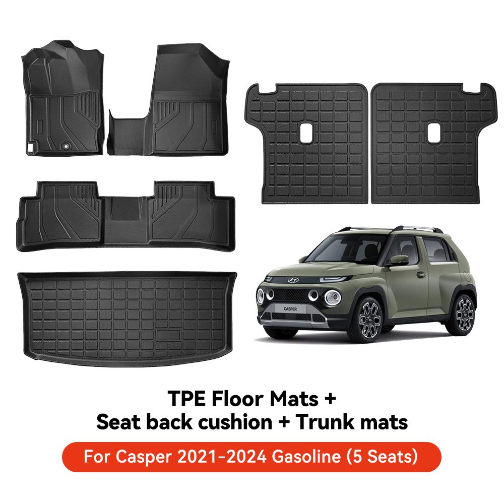 YZ For Hyundai Casper Elantra Ioniq 6 Kona Nexo Palisade Sonata Venue Car Trunk Mat Luggage Mat  TPE LHD Set Floor Liner Mat