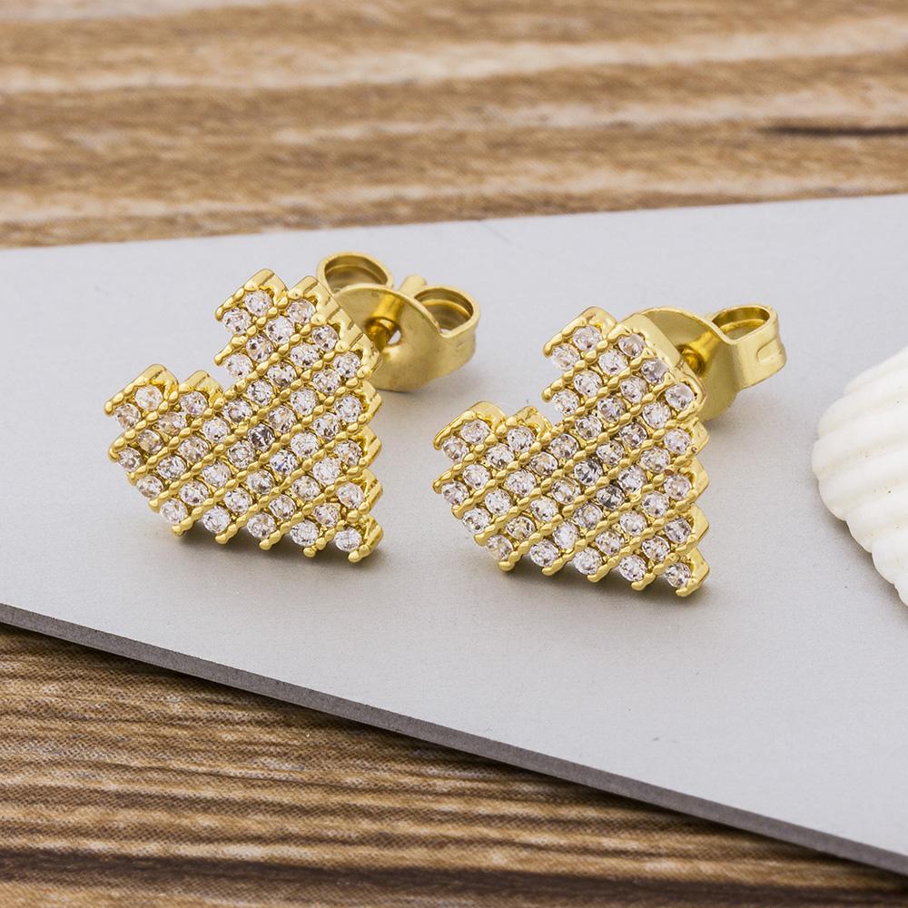 Top Quality Rainbow Cross Stud Earrings Gold Color Micro Pave CZ Delicate Fashion Women Girls Fine Party Jewelry Gift