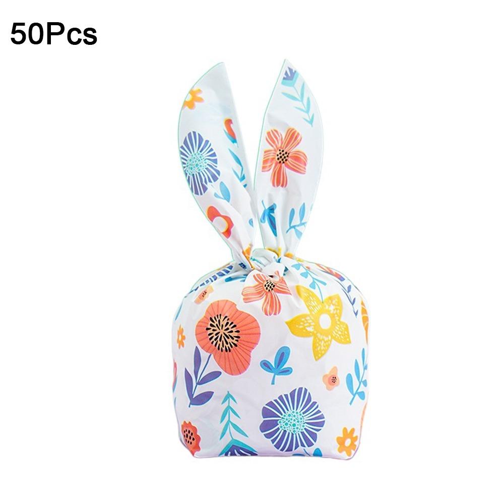 

50 шт. мультяшные пакеты для конфет с кроличьими ушками, пакеты для упаковки печенья с животным принтом для дома Style 15